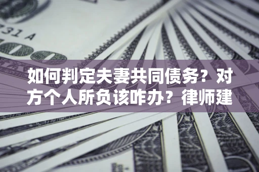 武汉如何判定夫妻共同债务？对方个人所负该咋办？律师建议