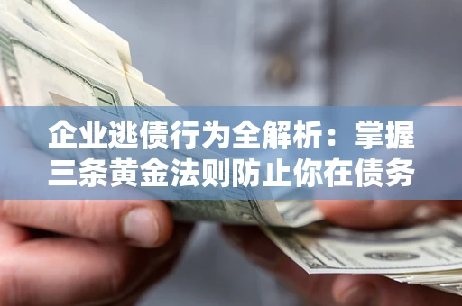 武汉企业逃债行为全解析：掌握三条黄金法则防止你在债务乱局中“踩雷”